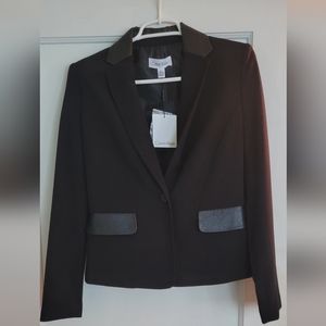 *NWT* Calvin Klein black blazer with Faux leather detailing